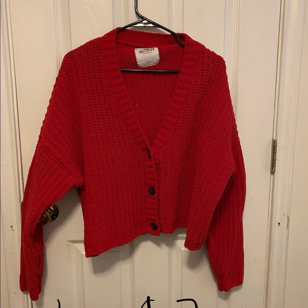 Red crop top sweater